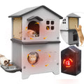 Insulated Outdoor Plastic Cat House with Cat Bowls J5156