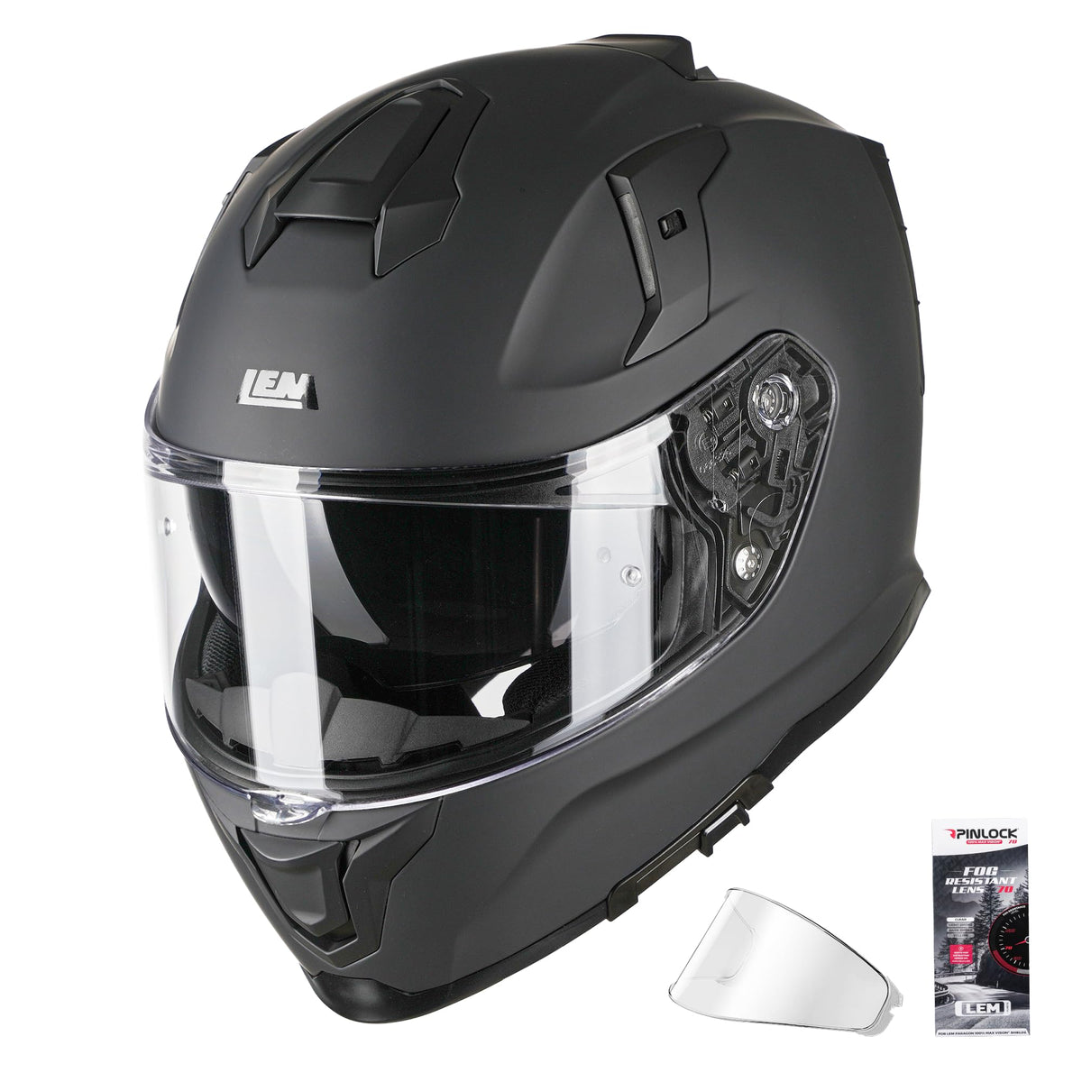 Full Face Motorcycle Helmet DOT Certified Matte Black Medium A90458