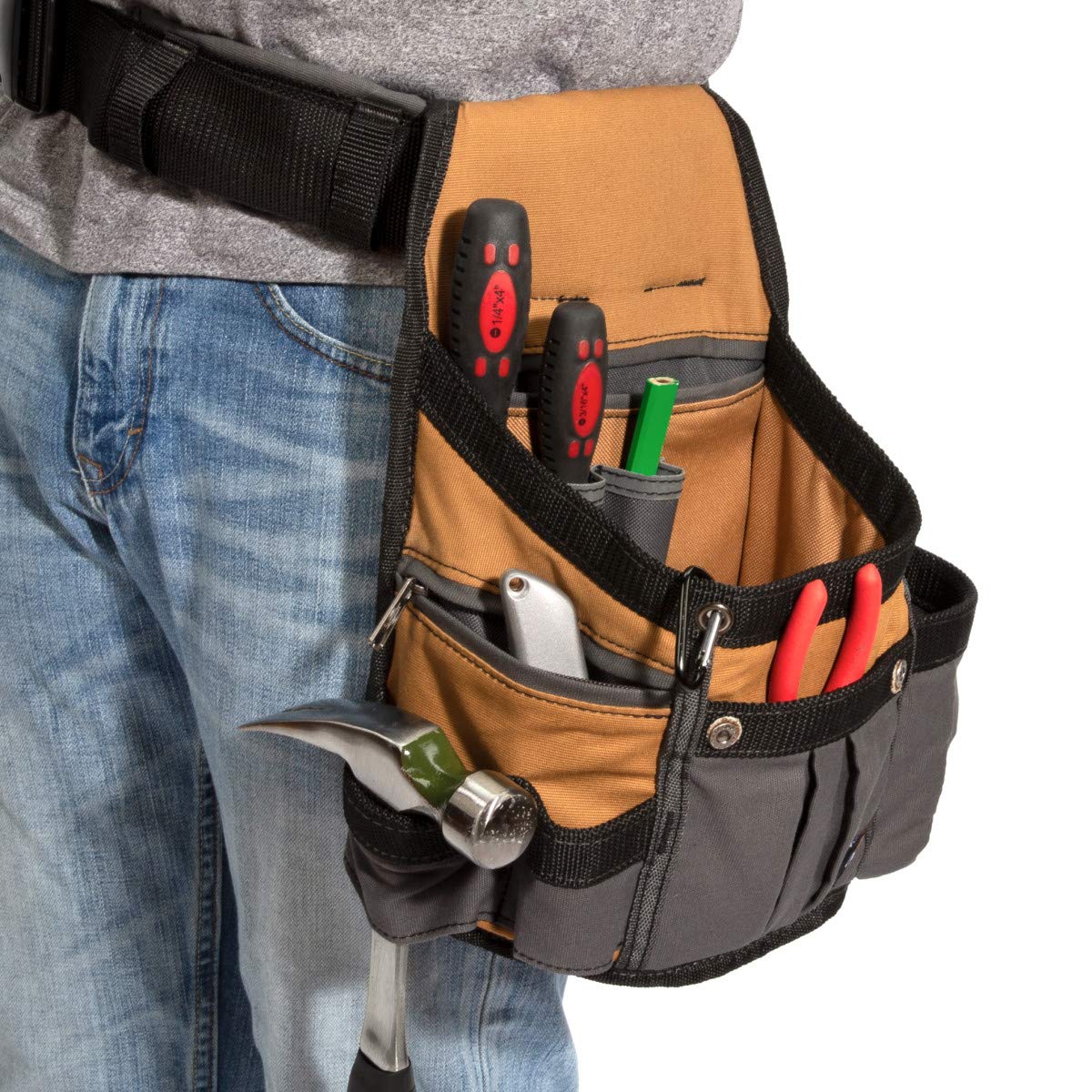 8-Pocket Padded Tool Belt Utility Pouch Adjustable 3-Inch Belt Canvas P5464