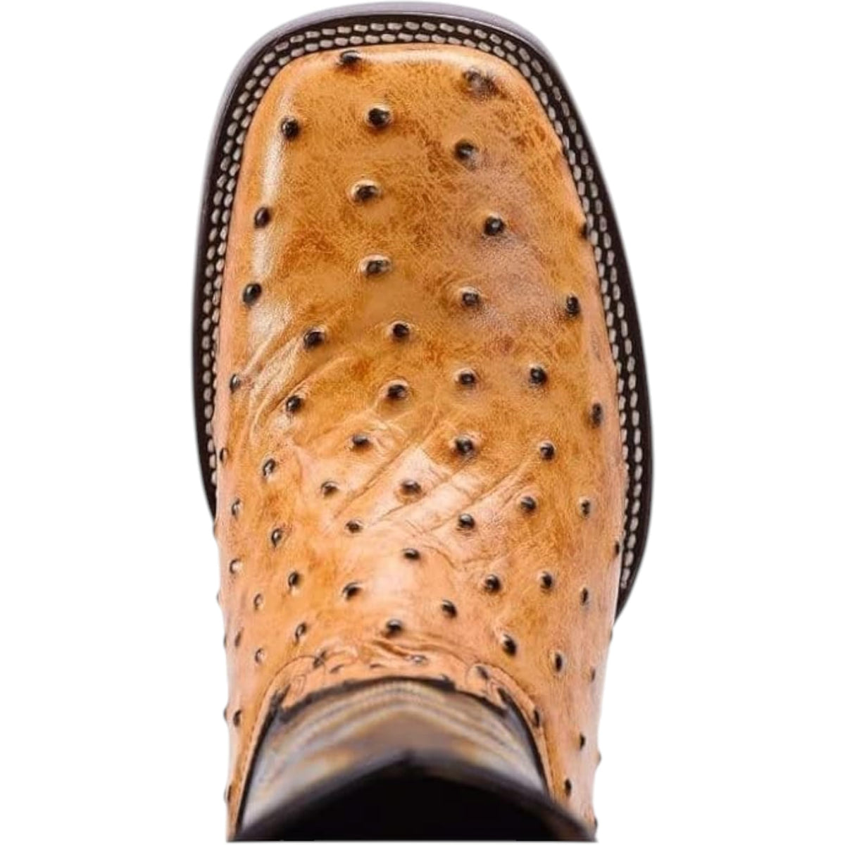 Men’s Genuine Leather Ostrich Print Square Toe Western Boots U9764
