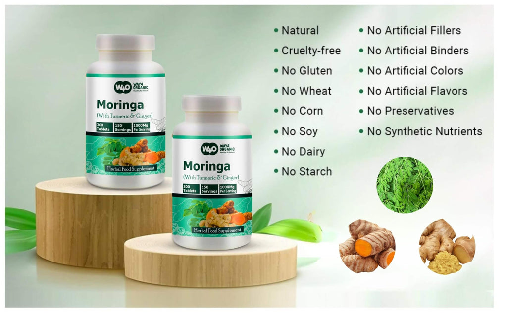 Moringa Tablets with Turmeric and Ginger, 300 Pills, 1000 Mg C71596