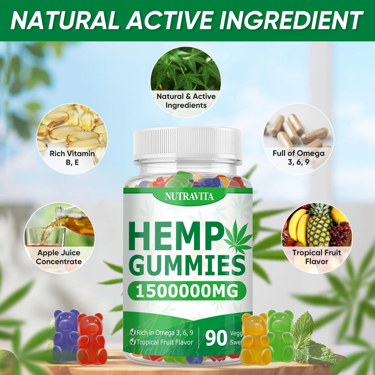 Hemp Gummies 90 Gummies V334