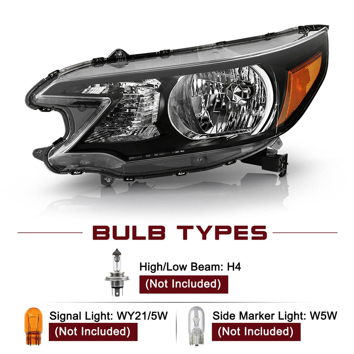 Black Halogen Headlights Assembly B687