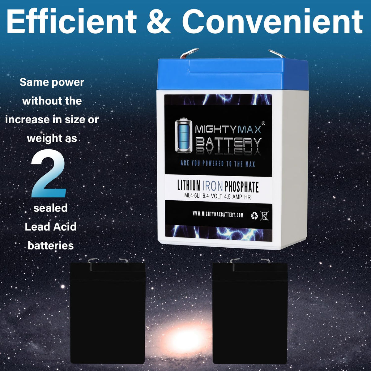 6V 4.5AH Lithium Replacement Battery V9754