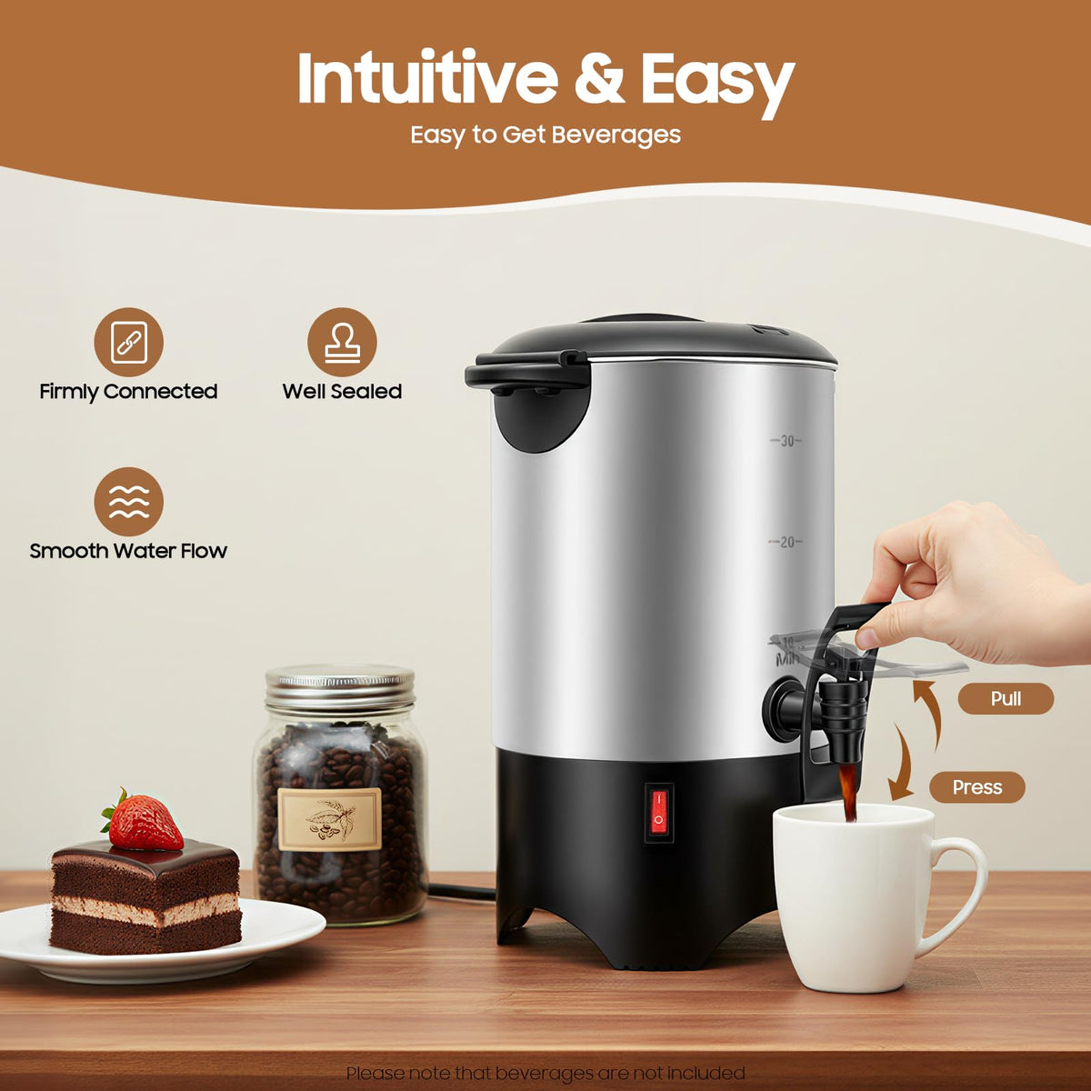 30 Cups Stainless Steel Electric Coffee Urn B285475