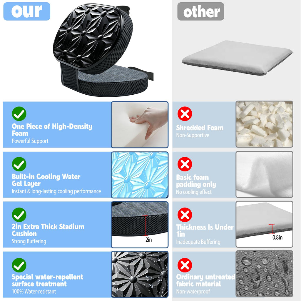 Foldable Cooling Gel Memory Foam Seat Cushion Q810498