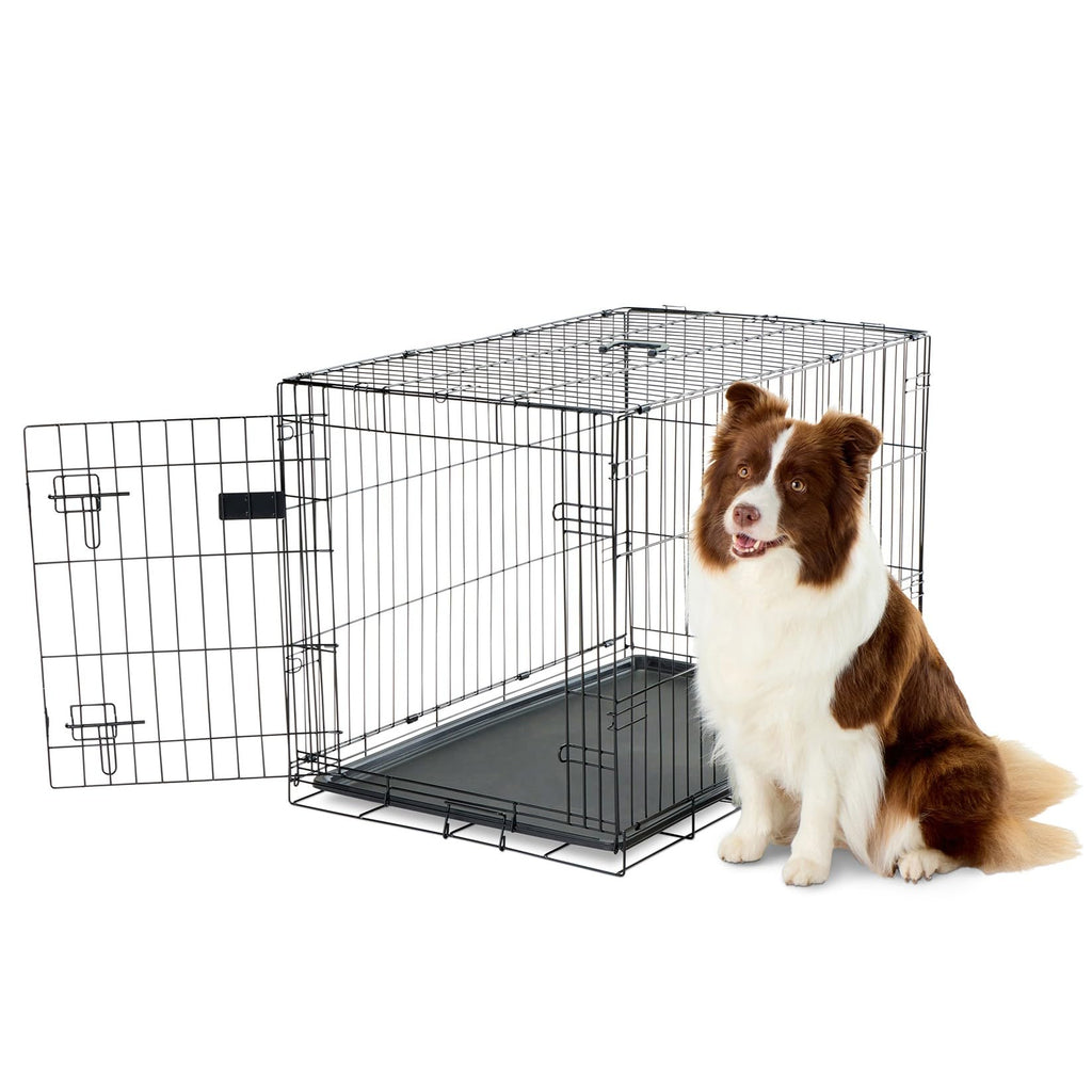 36" Foldable Metal Dog Crate with Removable Tray H3556