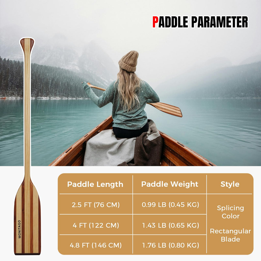 Wooden Canoe Paddle with Palm Grip M502
