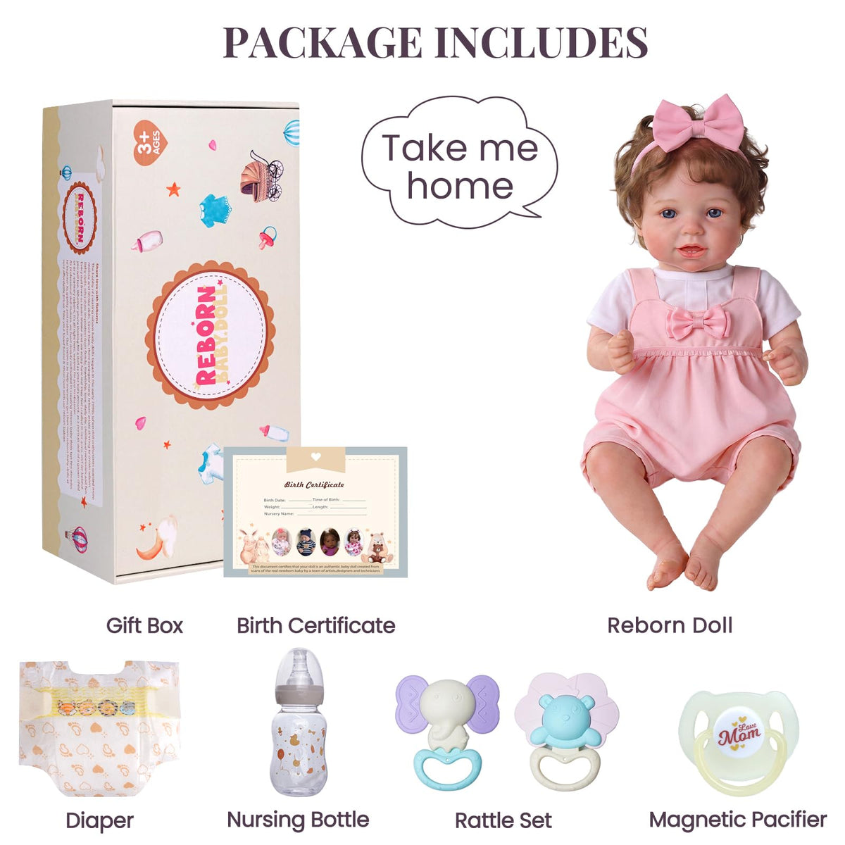 20 Inch Reborn Baby Dolls Girl with Rooted Hair S592234