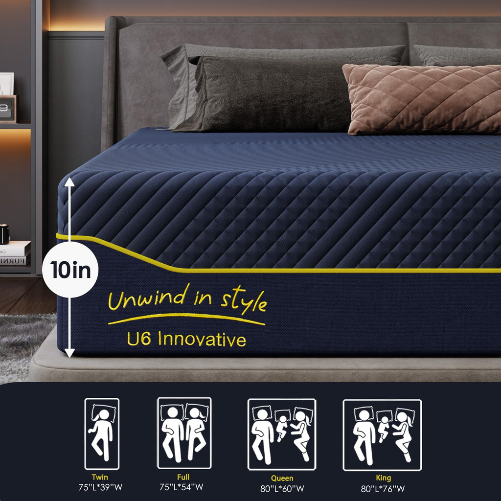 Twin 10 Inch Gel Infused Memory Foam Mattress Y9360