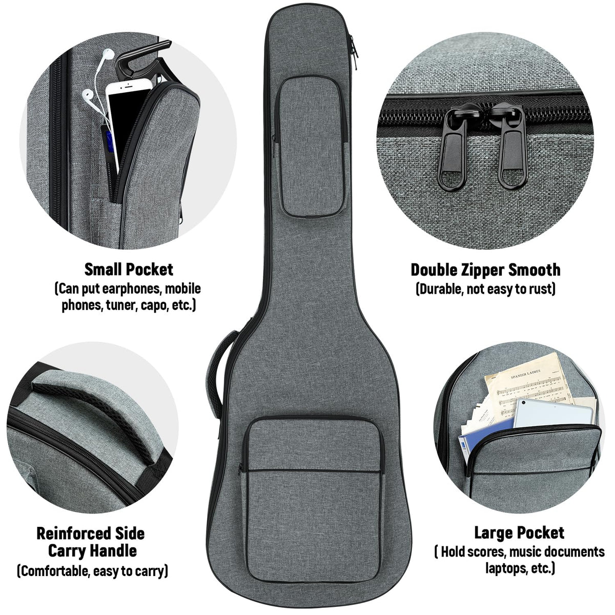 Padded Electric Guitar Gig Bag with Neck Strap V426