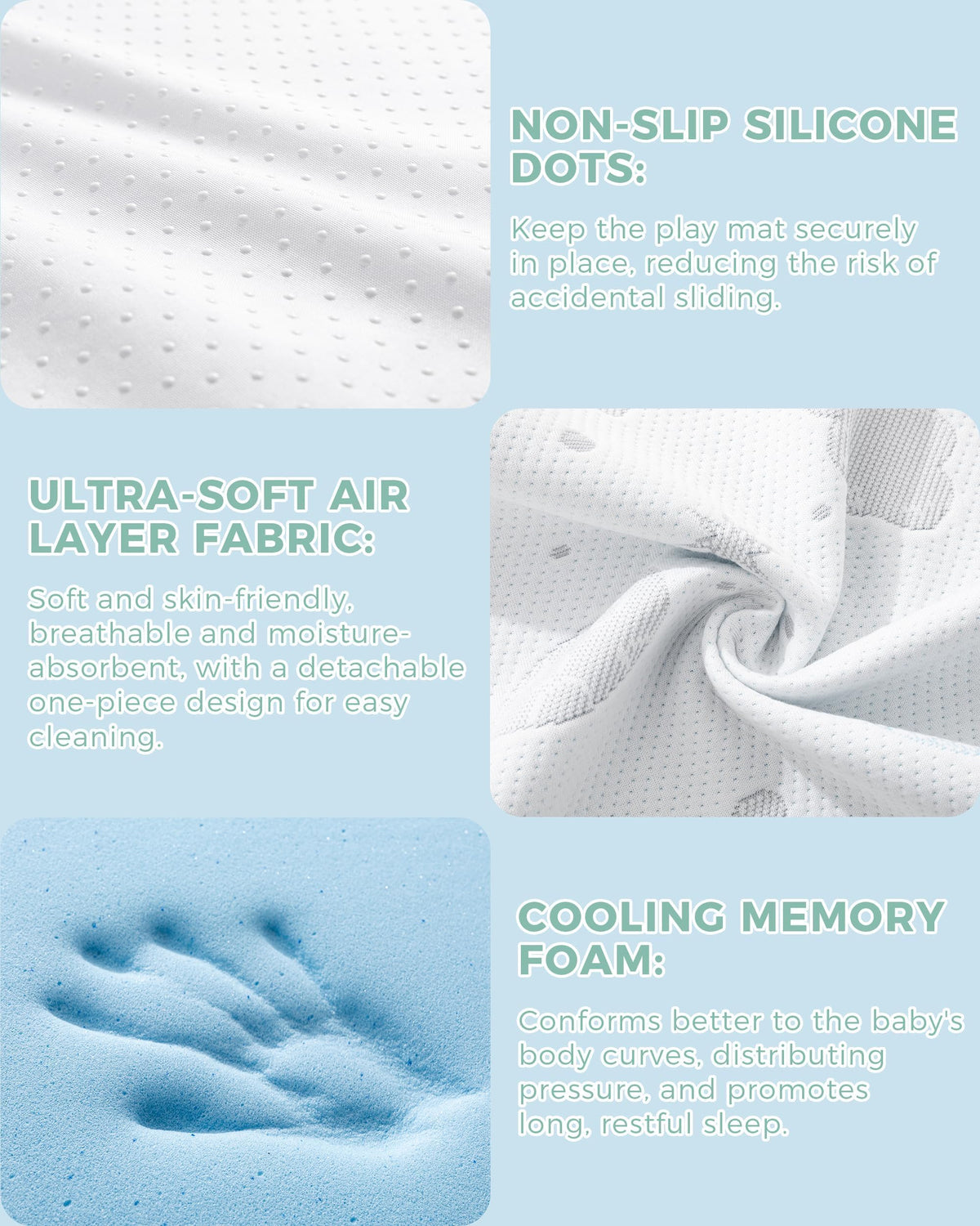 38x26'' Breathable Soft Plush Memory Foam Pack and Play Mattress A9834
