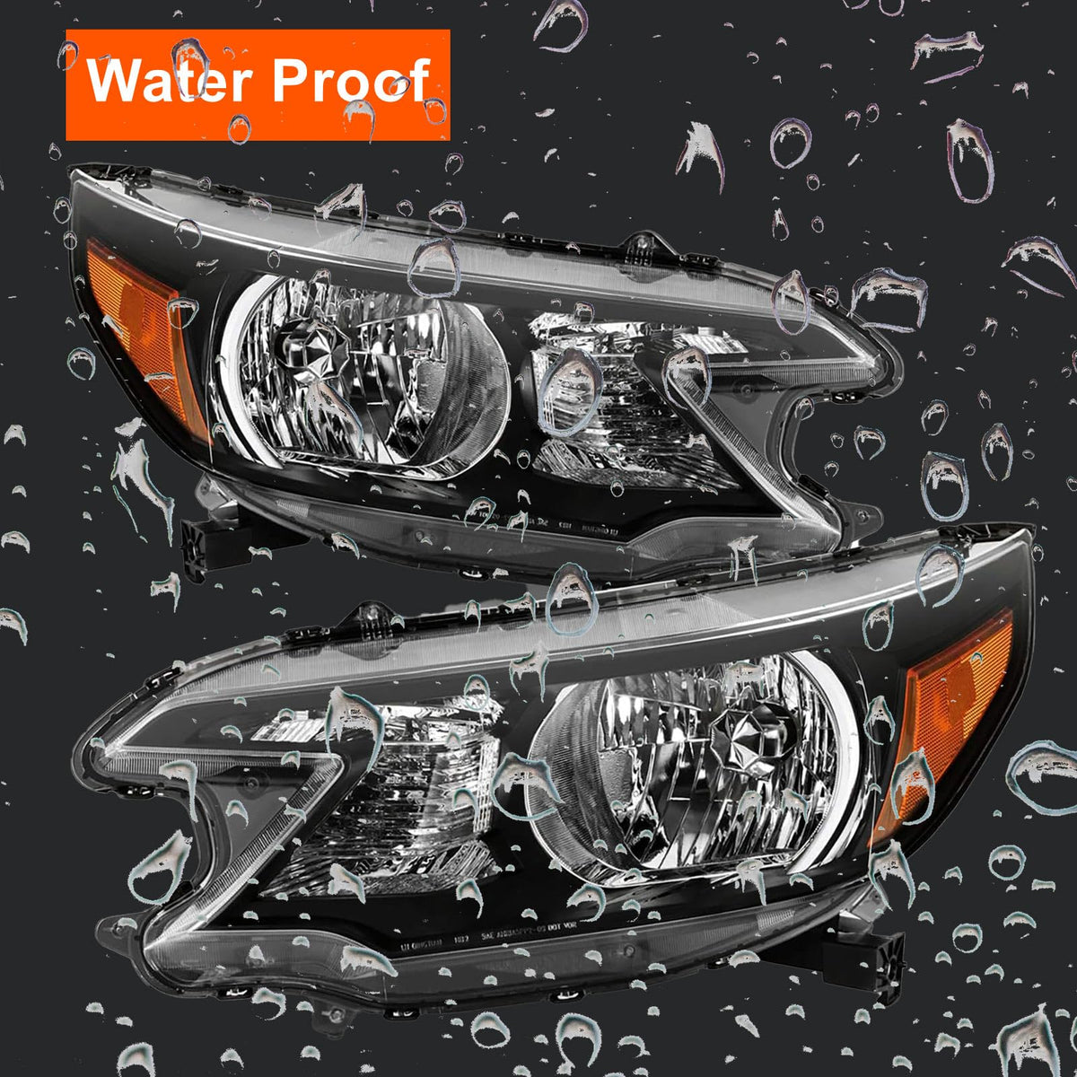 Black Halogen Headlights Assembly B687