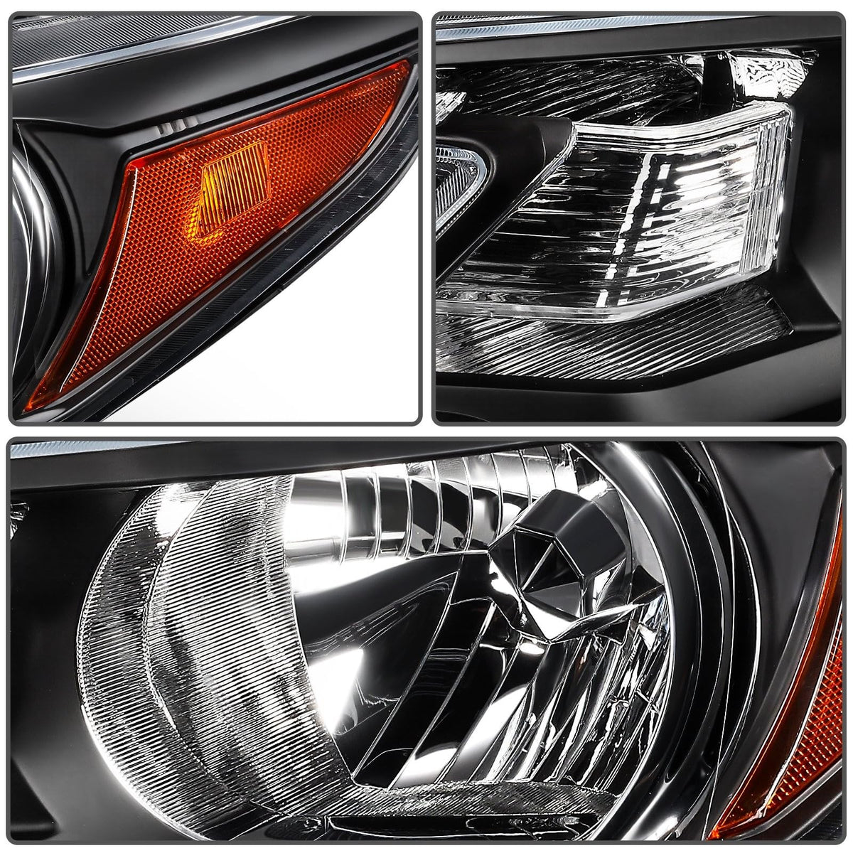 Black Halogen Headlights Assembly B687