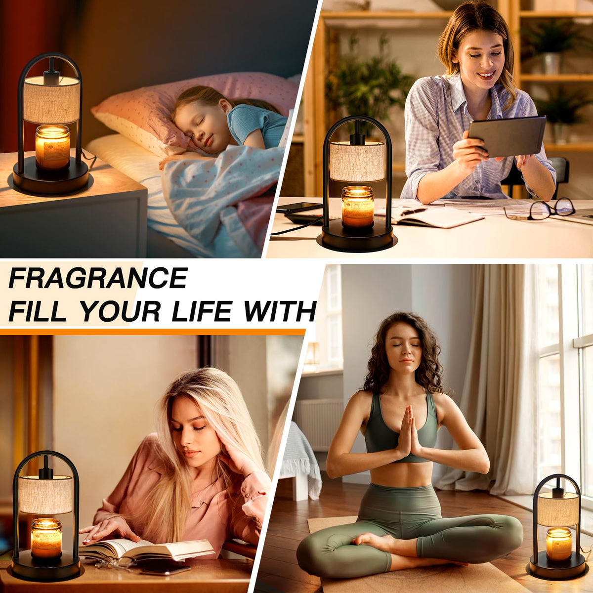 Dimmable Candle Warmer Lamp with Timer and 2 Bulbs F539318