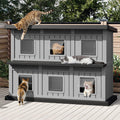 Weatherproof Insulated Outdoor Cat House M8328