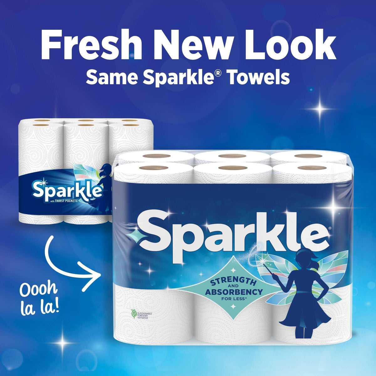 2-Ply Paper Towels, 6 Double Rolls X181931