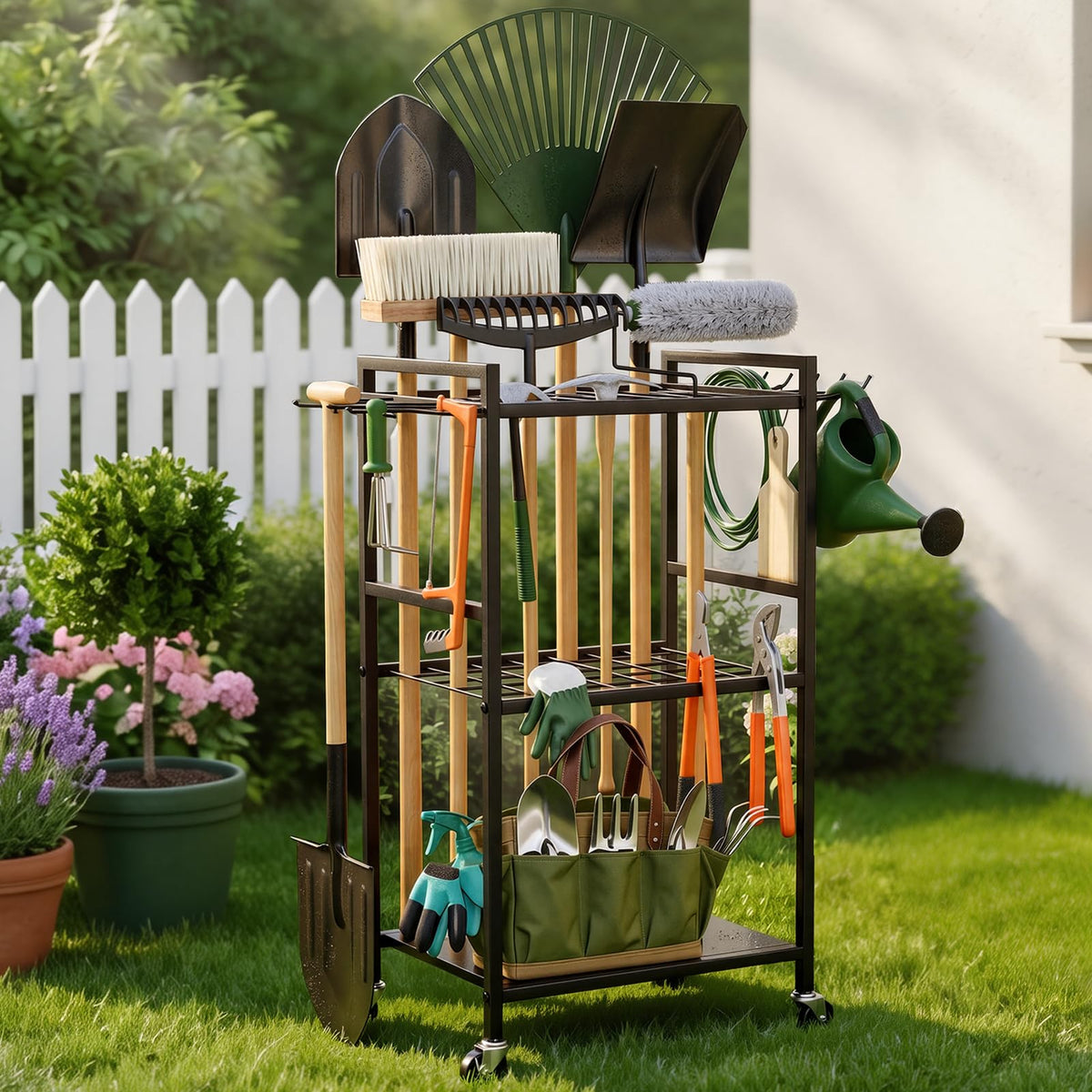 Garden Tool Organizer with Wheels J624591