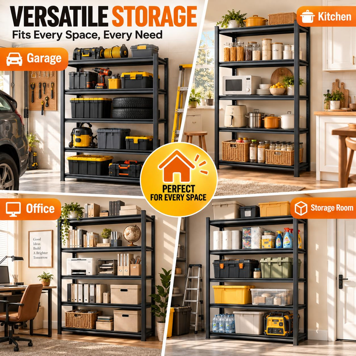Metal Adjustable Heavy Duty Bookshelf O8140