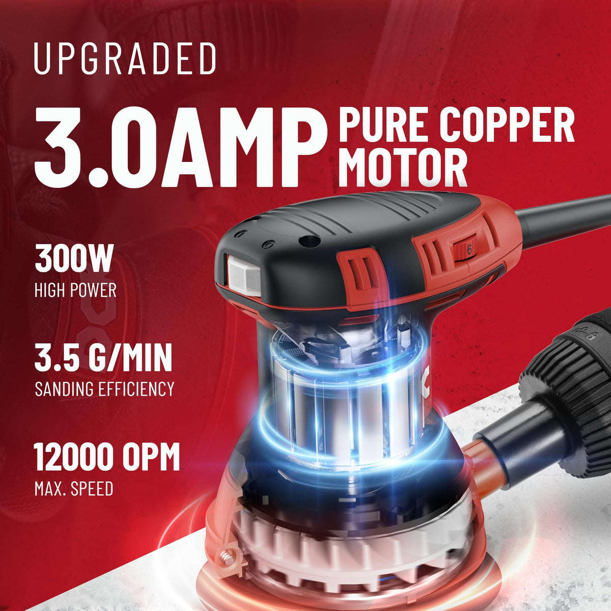 3.0 AMP Corded Random Orbital Sander K228432