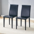 Black PU Leather Upholstered Dining Chairs Set of 2 with Metal Legs G461