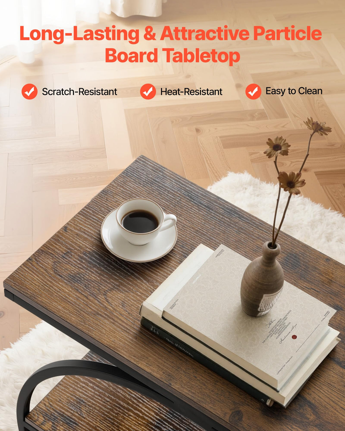3-Tier Narrow Side Table with Open Storage Shelves Y4449