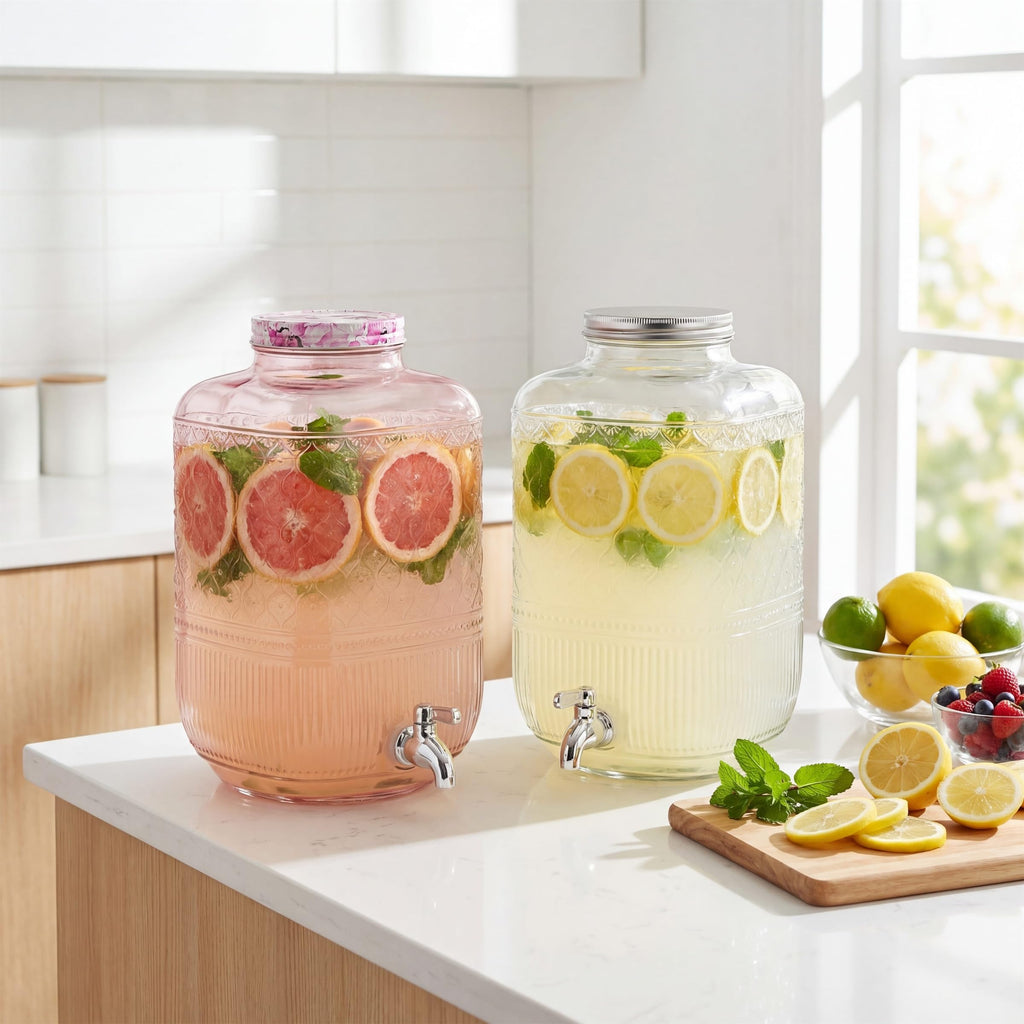 2 Gallon Glass Drink Dispenser W618