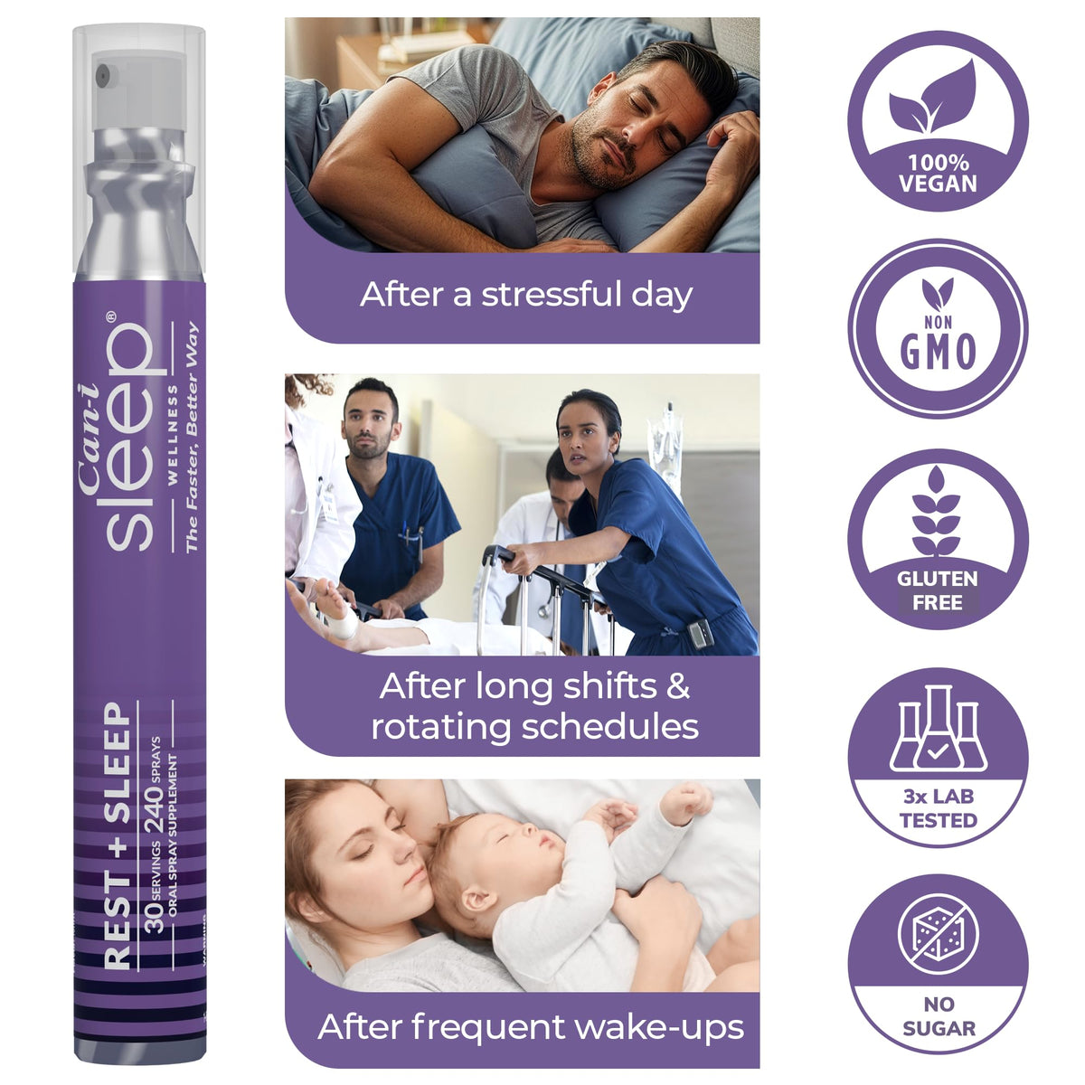 Natural Sleep Aid Spray with Melatonin 1 mg, GABA, & 5HTP I656091