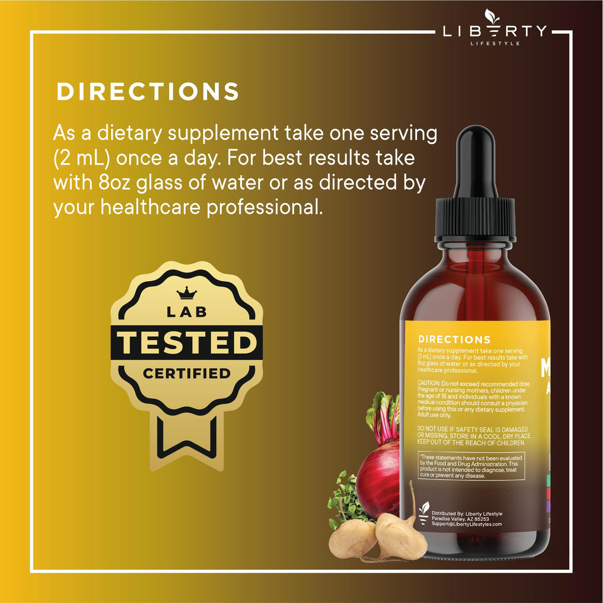 Organic Maca Root Liquid Drops with Ashwagandha 2oz X614