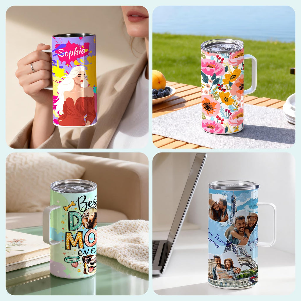 4 Pack 20 OZ Sublimation Tumblers with Printable Handle S2140
