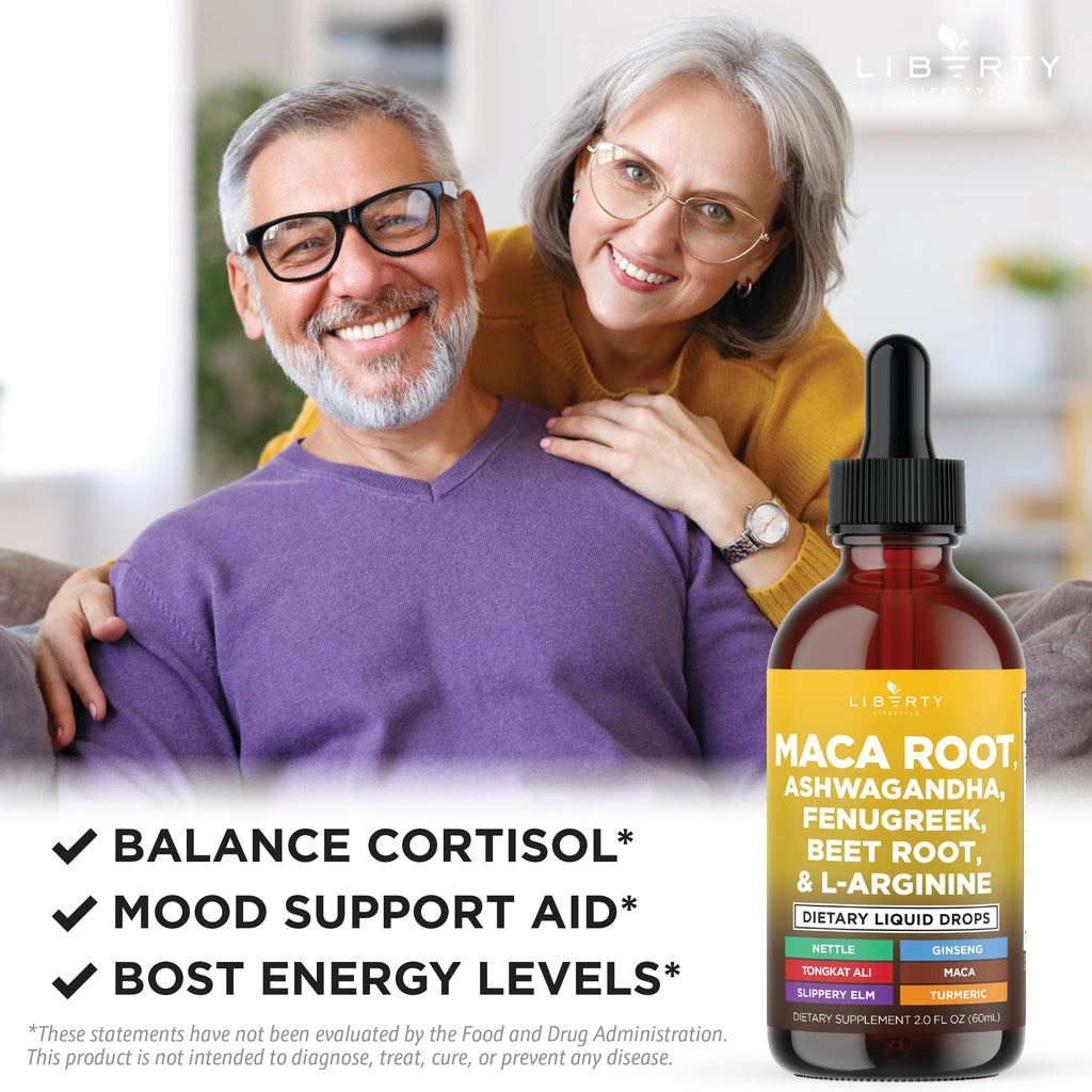 Organic Maca Root Liquid Drops with Ashwagandha 2oz X614