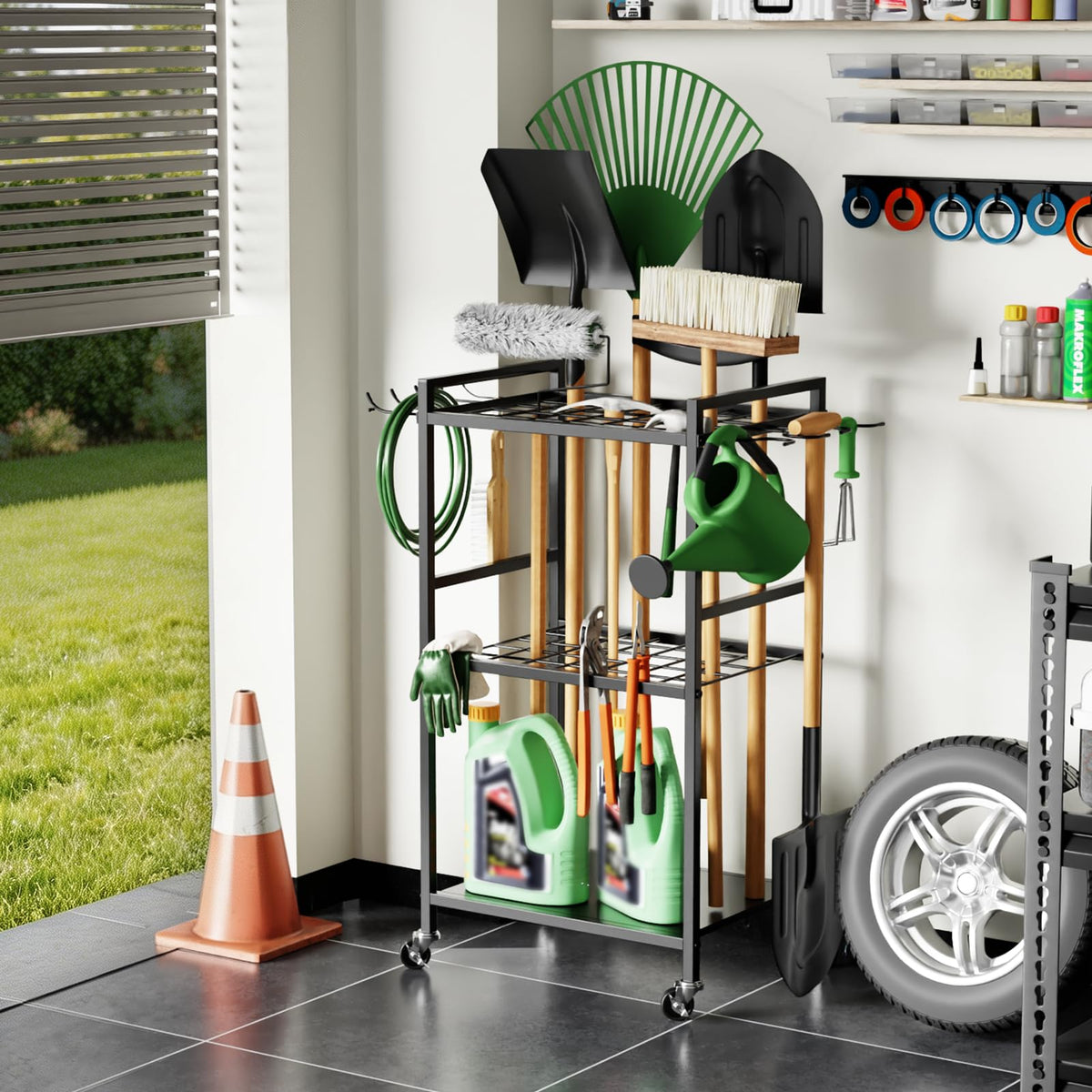 Garden Tool Organizer with Wheels J624591