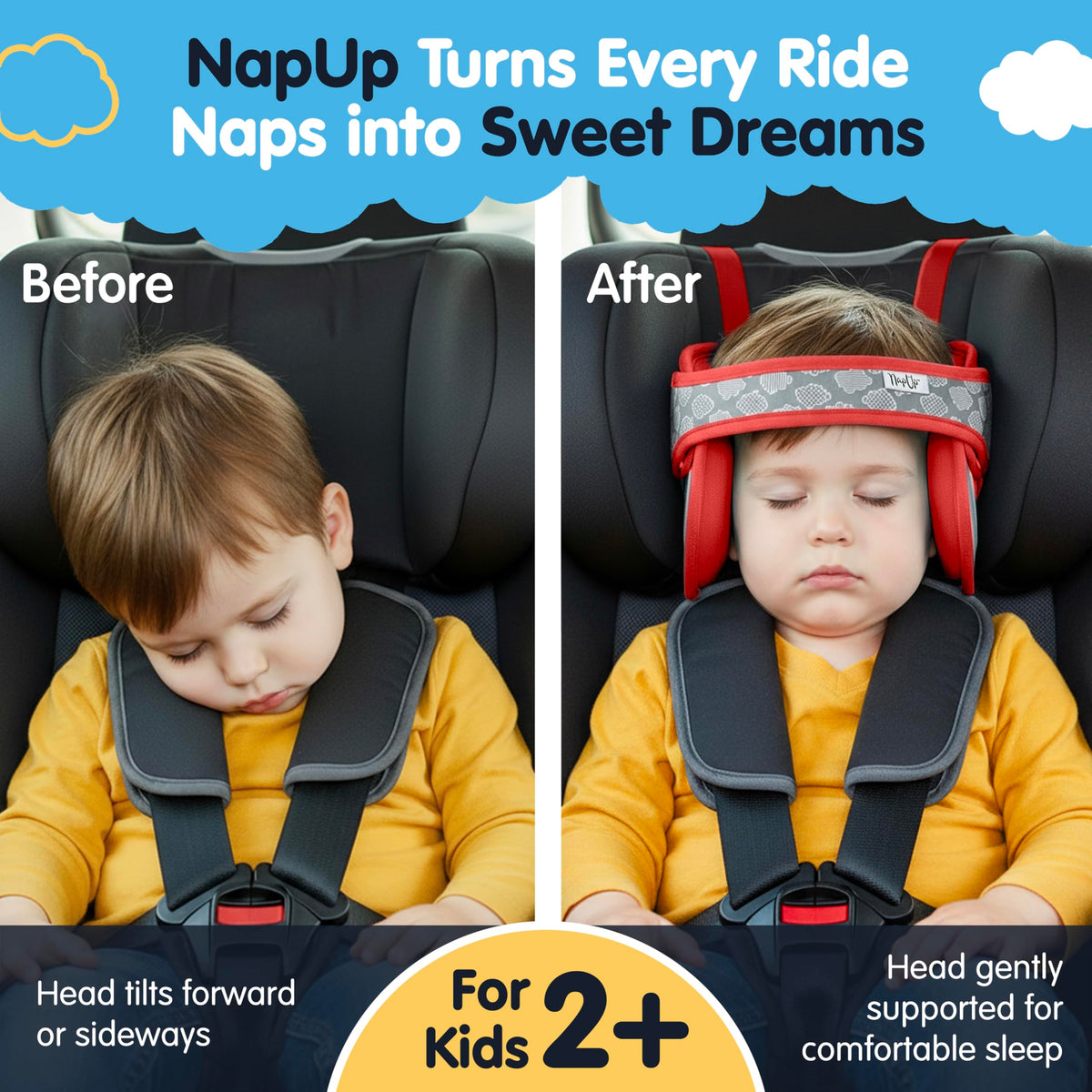 Car Seat Head Support for Toddler Red D605403