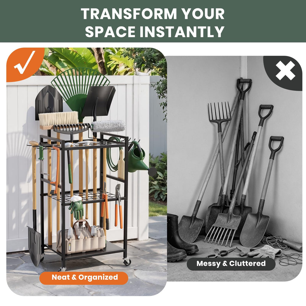 Garden Tool Organizer with Wheels J624591