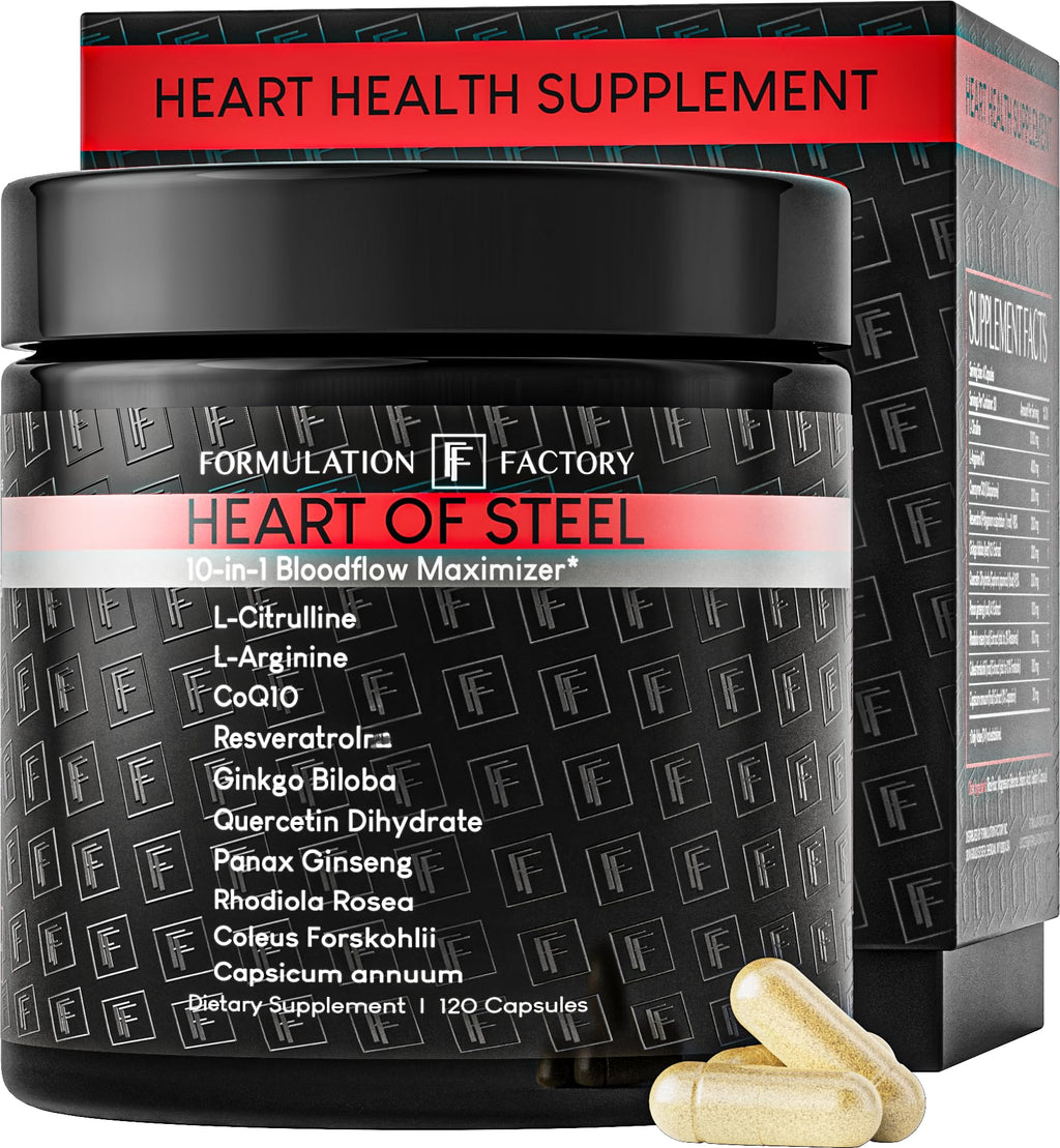 Nitric Oxide Booster with L-Citrulline, L-Arginine, CoQ10 & Resveratrol - 120 Capsules L340818