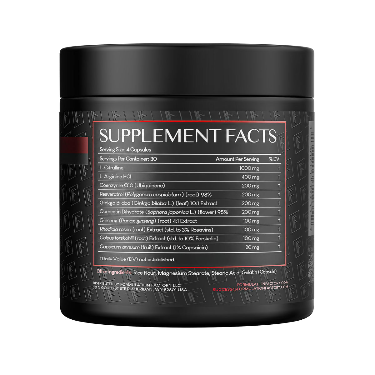 Nitric Oxide Booster with L-Citrulline, L-Arginine, CoQ10 & Resveratrol - 120 Capsules L340818