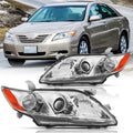 Headlights Assembly Pair Chrome Housing Amber Reflector Z5869