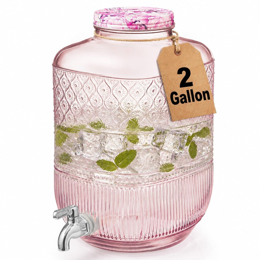 2 Gallon Glass Drink Dispenser W618