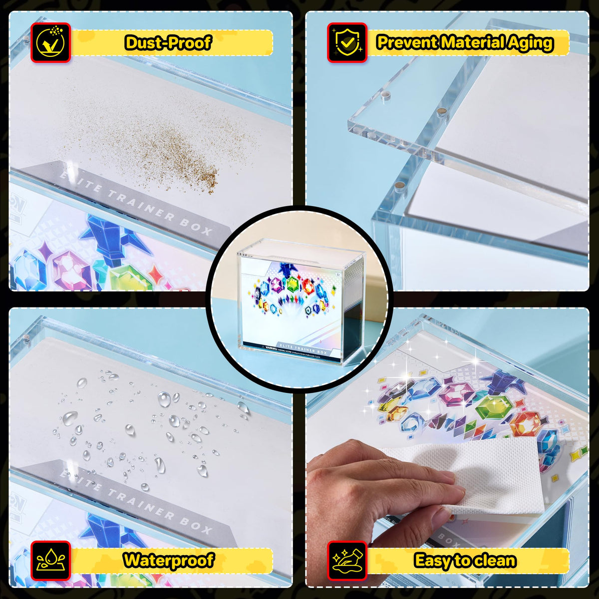 2 PCS 5mm Clear Acrylic Display Case G76244