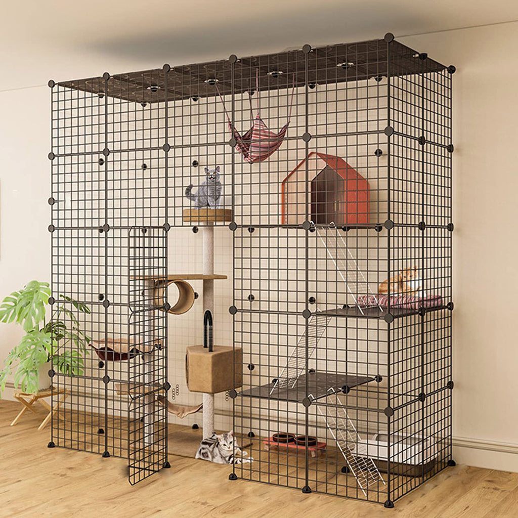 Metal Wire Cat Cage Indoor Playpen Kennel Crate C958
