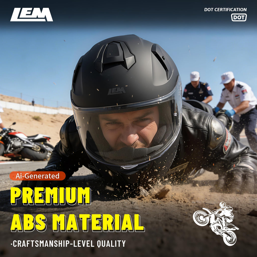 Full Face Motorcycle Helmet DOT Certified Matte Black Medium A90458