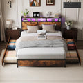 Queen Bed Frame with 4 Storage Drawers and Headboard D907