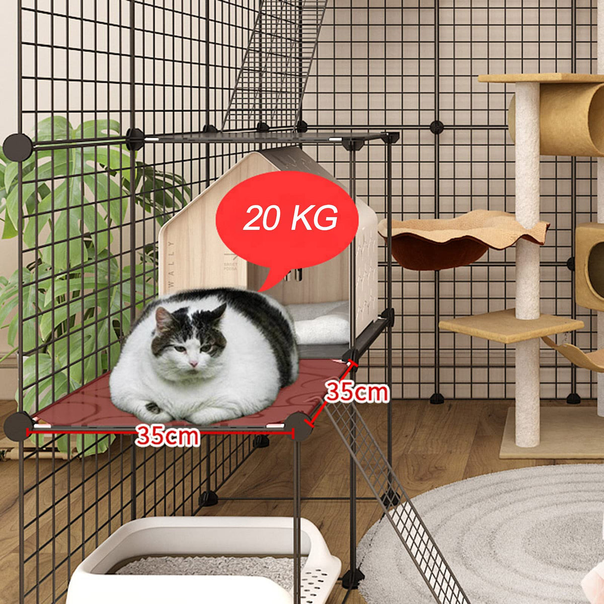 Metal Wire Cat Cage Indoor Playpen Kennel Crate C958