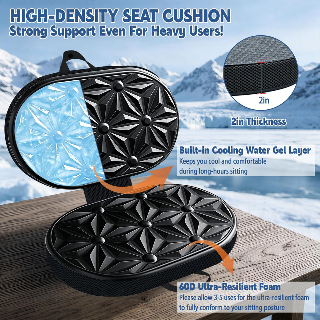 Foldable Cooling Gel Memory Foam Seat Cushion Q810498