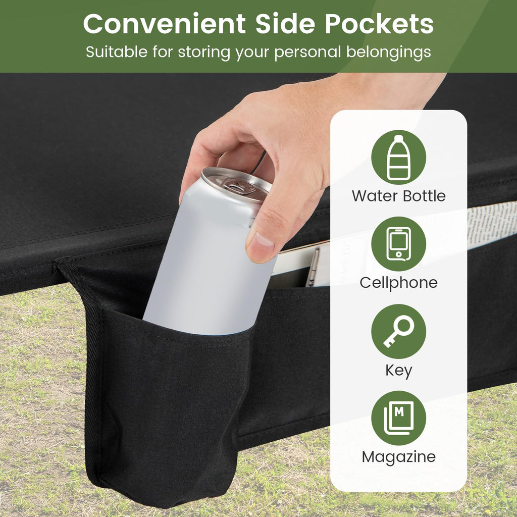 Folding Camping Cot with Carrying Bag & Side Pocket X829690