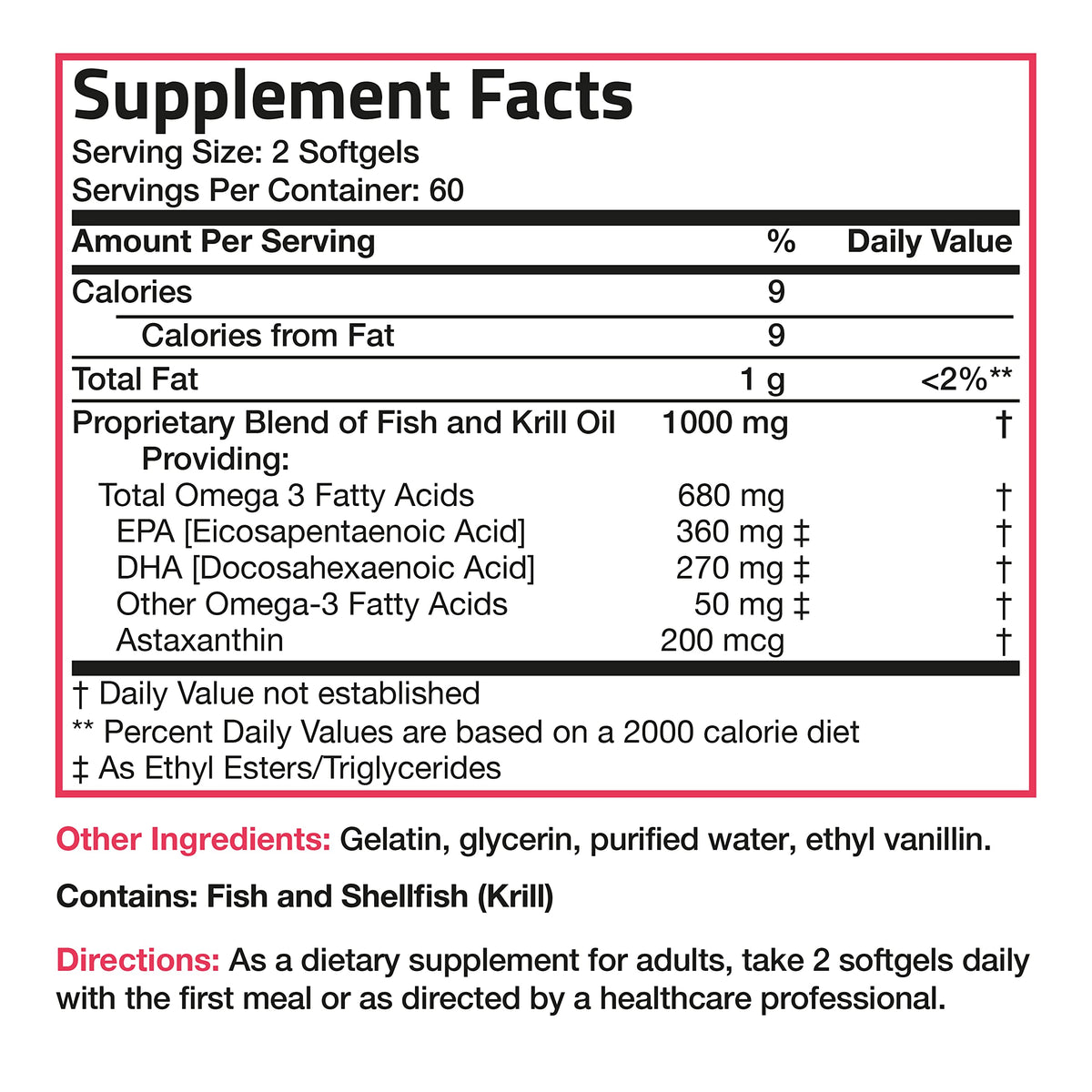 Omega-3 Fish + Krill Oil 1000 mg Softgels Q7995