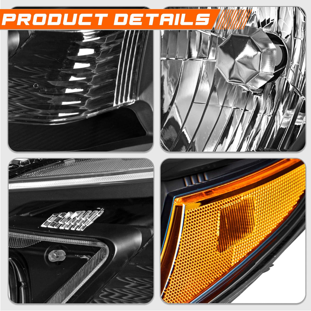 Black Halogen Headlight Assembly E66858