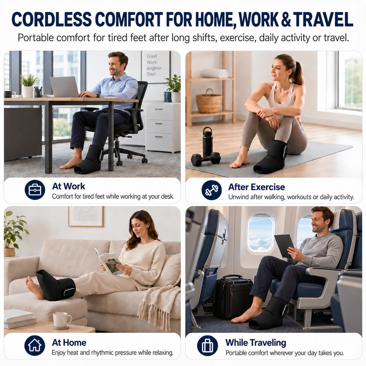 Cordless Air Compression Foot and Ankle Massager with Heat U68722