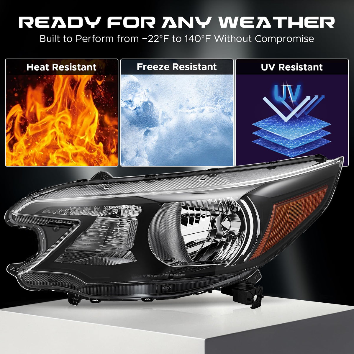 Headlight Compatible with 2012-2014 Honda CR-V Halogen Type R890