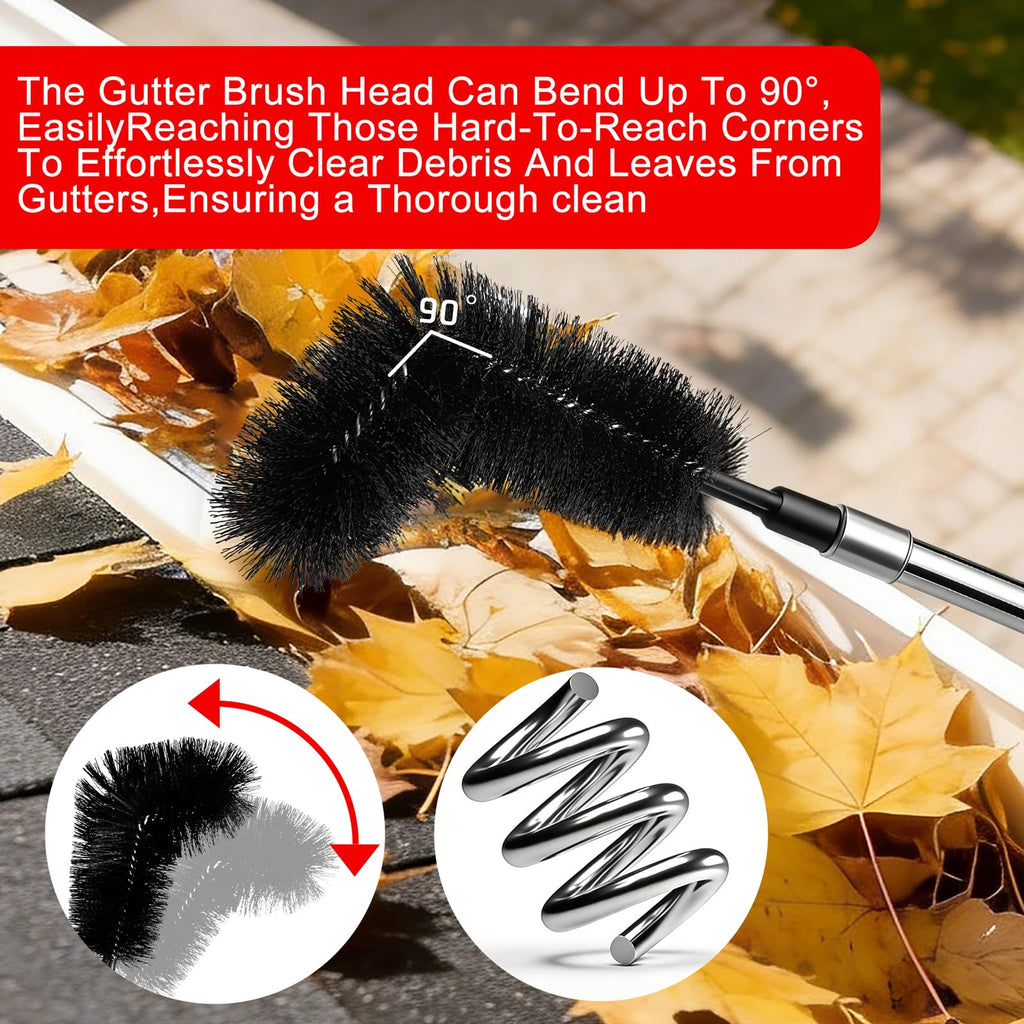 12.7FT Long Adjustable Gutter Cleaner & Brush D6630